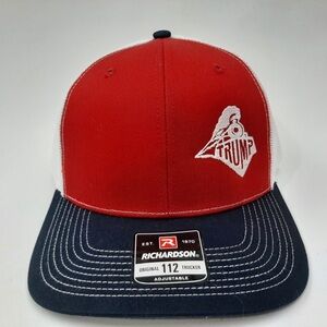 Trump Train red and white snapback mesh